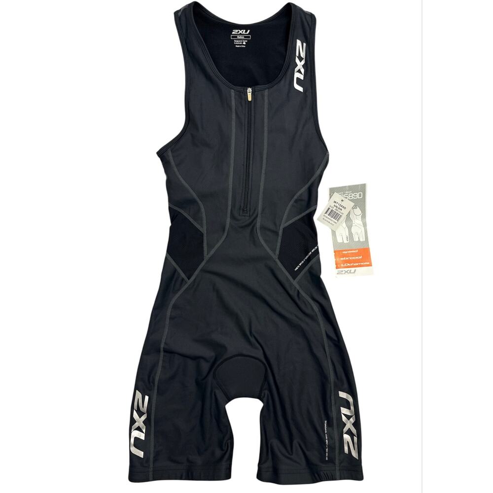 NWT 2XU Endurance Tri Suit WT1589D Black Triathlon Suit Women Sz M Compression